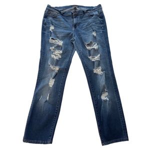 Boyfriend ripped jeans blue size 14